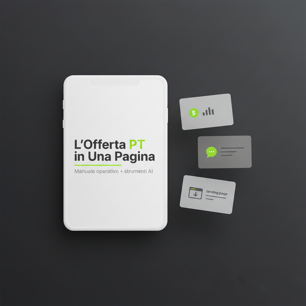 Mockup del manuale L'Offerta PT in Una Pagina